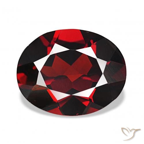 2.60 ct Red Almandine Garnet Gemstone, Almandine Garnet Gem in Oval Facet Shape for Sale.