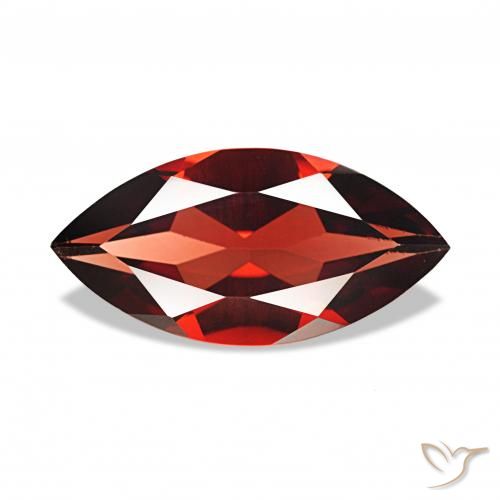 1.95 ct Red Almandine Garnet Gemstone, Almandine Garnet Gem in Marquise Facet Shape for Sale.