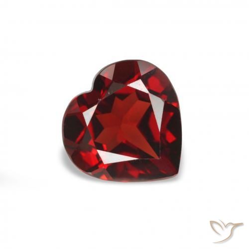 1.43 ct Red Almandine Garnet Stone, Natural Almandine Garnet in Heart Facet Shape for Sale