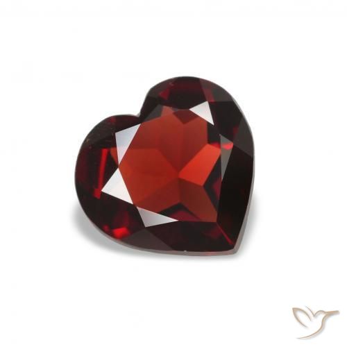 1.45 ct Red Almandine Garnet Stone, Natural Almandine Garnet in Heart Facet Shape for Sale