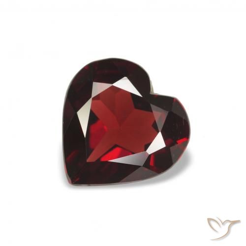 1.47 ct Red Almandine Garnet Gemstone, Almandine Garnet Gem in Heart Facet Shape for Sale.