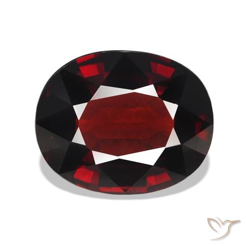 5.55 ct Red Almandine Garnet Gemstone, Almandine Garnet Gem in Oval Facet Shape for Sale.
