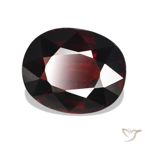 5.55 ct Red Almandine Garnet Stone, Natural Almandine Garnet in Oval Facet Shape for Sale