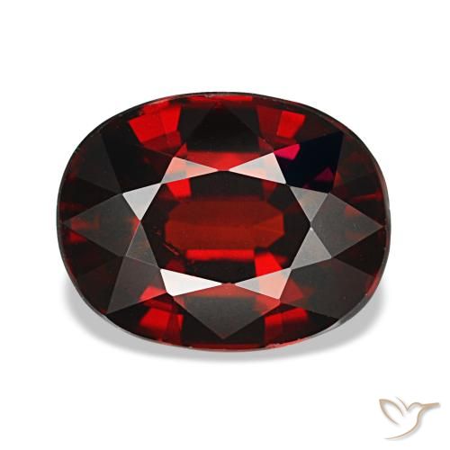 3.27 ct Red Almandine Garnet Gemstone, Almandine Garnet Gem in Oval Facet Shape for Sale.