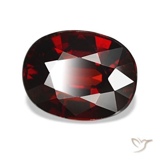 3.27 ct Red Almandine Garnet Stone, Natural Almandine Garnet in Oval Facet Shape for Sale