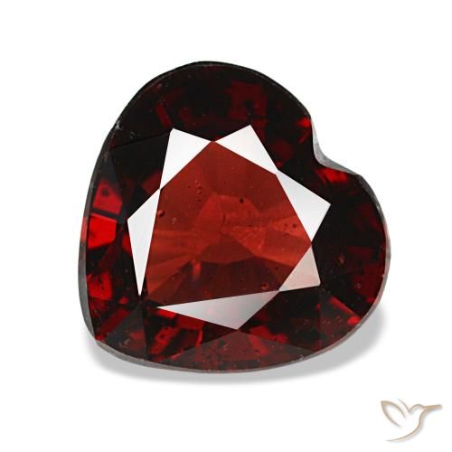 1.88 ct Red Almandine Garnet Gemstone, Almandine Garnet Gem in Heart Facet Shape for Sale.
