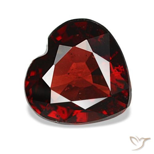 1.88 ct Red Almandine Garnet Stone, Natural Almandine Garnet in Heart Facet Shape for Sale