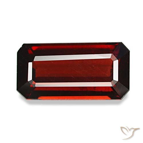 4.46 ct Red Almandine Garnet Gemstone, Almandine Garnet Gem in Octagon Step Cut Shape for Sale.