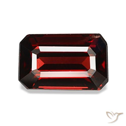 2.48 ct Red Almandine Garnet Gemstone, Almandine Garnet Gem in Octagon Step Cut Shape for Sale.