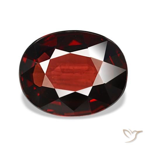 3.14 ct Red Almandine Garnet Gemstone, Almandine Garnet Gem in Oval Facet Shape for Sale.