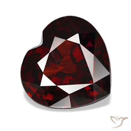 3.71 ct Red Almandine Garnet Stone, Natural Almandine Garnet in Heart Facet Shape for Sale