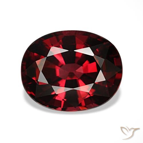 3.08 ct Red Almandine Garnet Gemstone, Almandine Garnet Gem in Oval Facet Shape for Sale.
