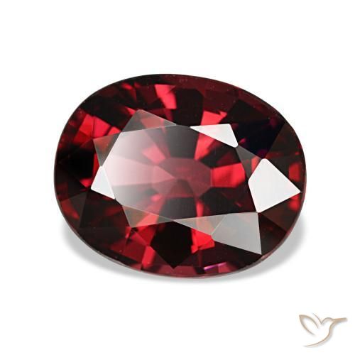 3.08 ct Red Almandine Garnet Stone, Natural Almandine Garnet in Oval Facet Shape for Sale