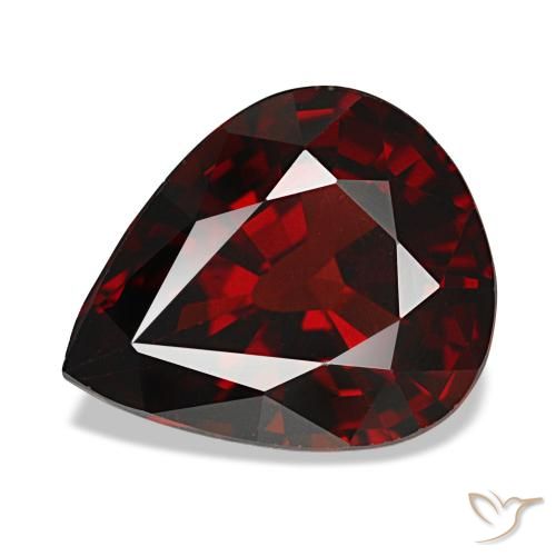 4.33ct Red Almandine Garnet, Pear Shape, VVS-VS