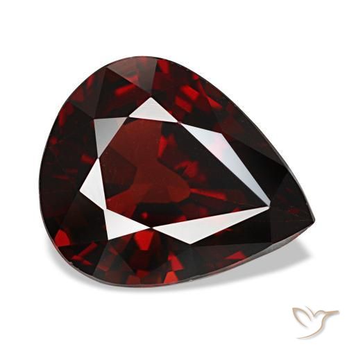 4.33 ct Red Almandine Garnet Stone, Natural Almandine Garnet in Pear Facet Shape for Sale