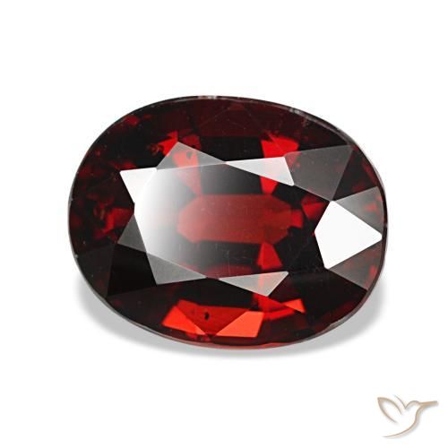 2.94 ct Red Almandine Garnet Stone, Natural Almandine Garnet in Oval Facet Shape for Sale