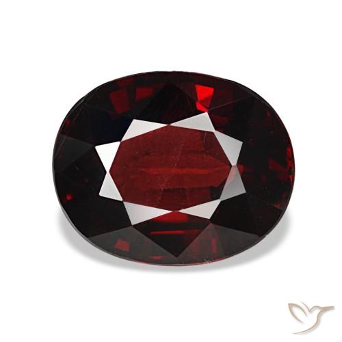 3.05 ct Red Almandine Garnet Gemstone, Almandine Garnet Gem in Oval Facet Shape for Sale.