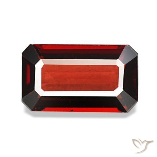3.44 ct Red Almandine Garnet Gemstone, Almandine Garnet Gem in Octagon Step Cut Shape for Sale.