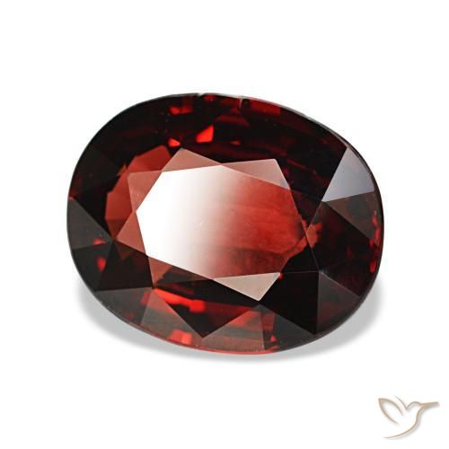 2.90 ct Red Almandine Garnet Stone, Natural Almandine Garnet in Oval Facet Shape for Sale