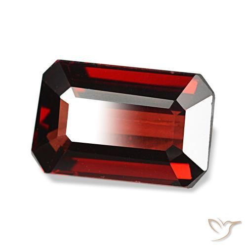 3.08 ct Red Almandine Garnet Stone, Natural Almandine Garnet in Octagon Step Cut Shape for Sale