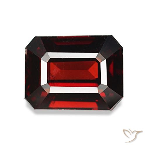 3.32 ct Red Almandine Garnet Gemstone, Almandine Garnet Gem in Octagon Step Cut Shape for Sale.