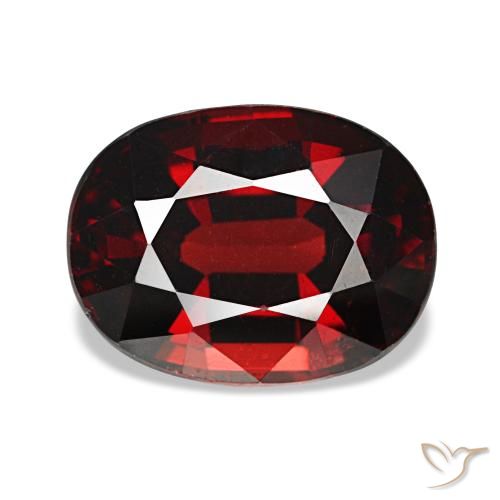 3.47 ct Red Almandine Garnet Gemstone, Almandine Garnet Gem in Oval Facet Shape for Sale.