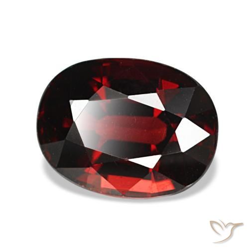 3.47 ct Red Almandine Garnet Stone, Natural Almandine Garnet in Oval Facet Shape for Sale