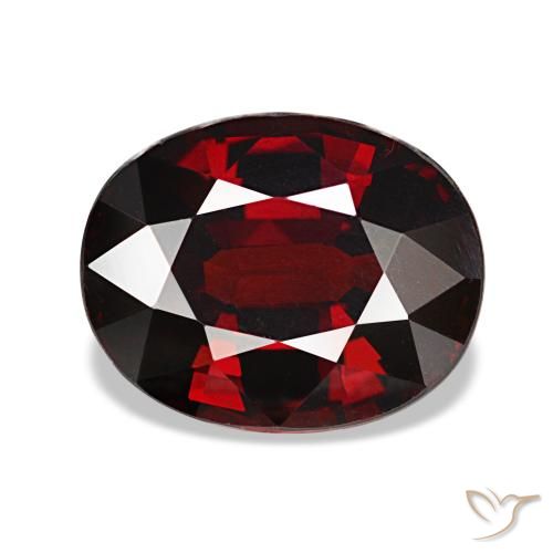 3.36 ct Red Almandine Garnet Gemstone, Almandine Garnet Gem in Oval Facet Shape for Sale.