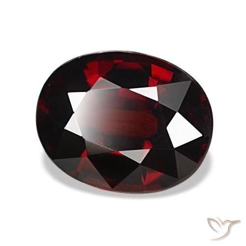 3.36 ct Red Almandine Garnet Stone, Natural Almandine Garnet in Oval Facet Shape for Sale