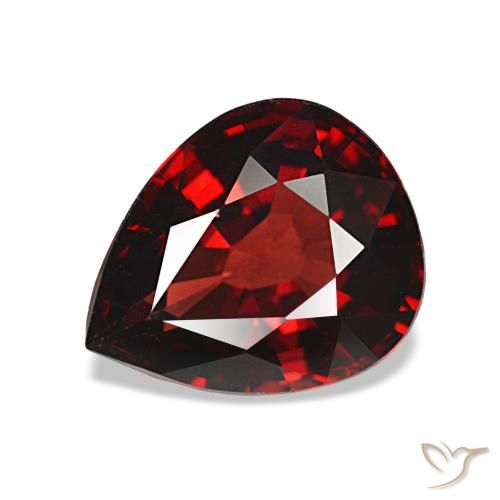 2.67 ct Red Almandine Garnet Gemstone, Almandine Garnet Gem in Pear Facet Shape for Sale.
