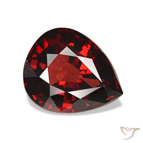 2.67 ct Red Almandine Garnet Stone, Natural Almandine Garnet in Pear Facet Shape for Sale