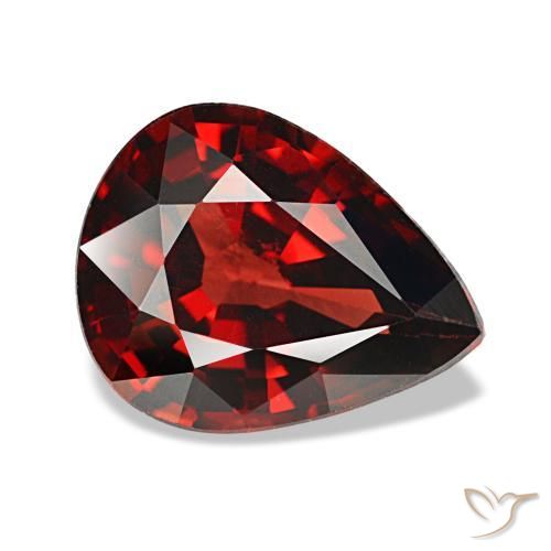 2.43 ct Red Almandine Garnet Stone, Natural Almandine Garnet in Pear Facet Shape for Sale