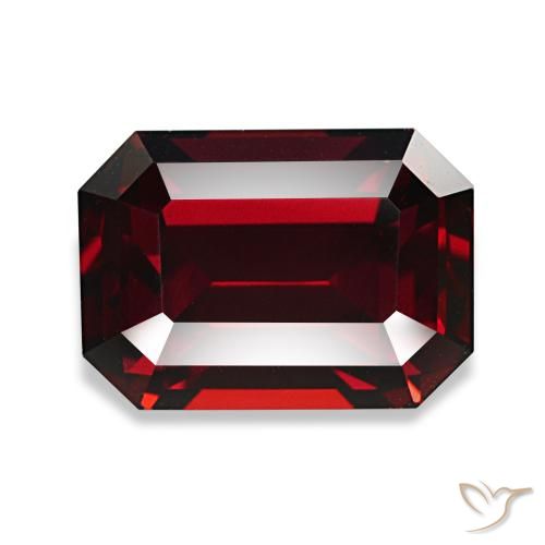 3.49 ct Red Almandine Garnet Gemstone, Almandine Garnet Gem in Octagon Step Cut Shape for Sale.