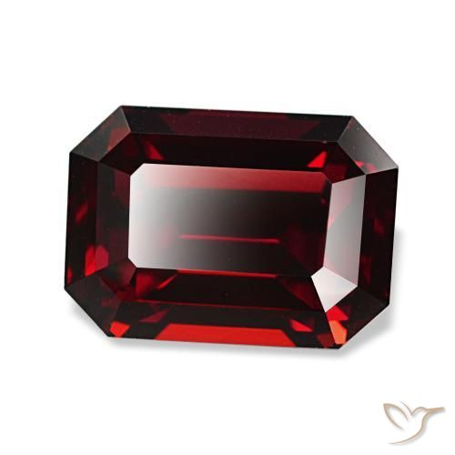 3.49 ct Red Almandine Garnet Stone, Natural Almandine Garnet in Octagon Step Cut Shape for Sale