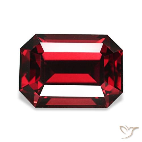 3.40 ct Red Almandine Garnet Gemstone, Almandine Garnet Gem in Octagon Step Cut Shape for Sale.