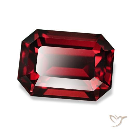 3.40 ct Red Almandine Garnet Stone, Natural Almandine Garnet in Octagon Step Cut Shape for Sale