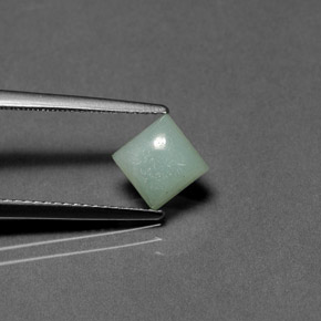 1.29 ct Green Amazonite Gemstone, Amazonite Gem in Square Cabochon Shape for Sale.