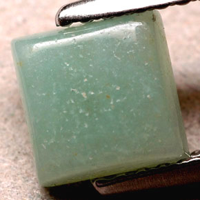 1.07 ct Green Amazonite Stone, Natural Amazonite in Square Cabochon Shape for Sale