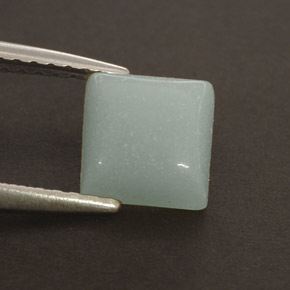 1.37 ct Green Amazonite Stone, Natural Amazonite in Square Cabochon Shape for Sale