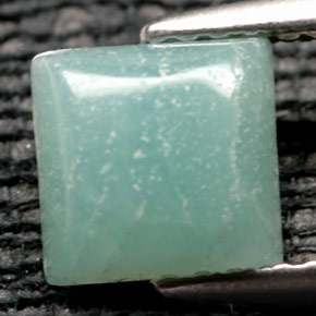 1.13 ct Green Amazonite Gemstone, Amazonite Gem in Square Cabochon Shape for Sale.