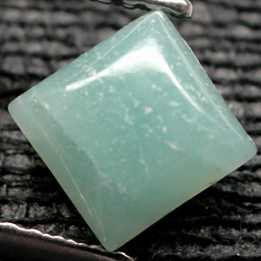 1.13 ct Green Amazonite Stone, Natural Amazonite in Square Cabochon Shape for Sale