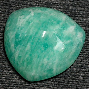 16.50 ct Green Amazonite Gemstone, Amazonite Gem in Trillion Concave Cut Shape for Sale.