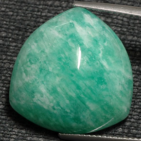 16.50 ct Green Amazonite Stone, Natural Amazonite in Trillion Concave Cut Shape for Sale