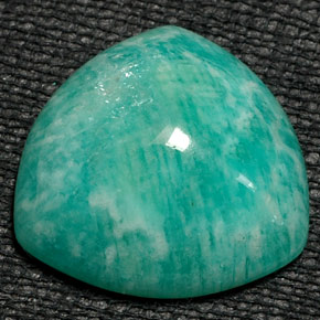 16.81 ct Green Amazonite Gemstone, Amazonite Gem in Trillion Concave Cut Shape for Sale.