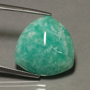 14.87 ct Green Amazonite Stone, Natural Amazonite in Trillion Cabochon Shape for Sale
