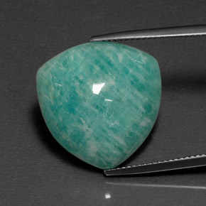 15.96 ct Green Amazonite Gemstone, Amazonite Gem in Trillion Cabochon Shape for Sale.