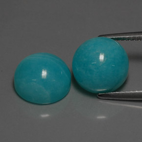 8.56 ct Blue Amazonite Stone, Natural Amazonite in Round Cabochon Shape for Sale