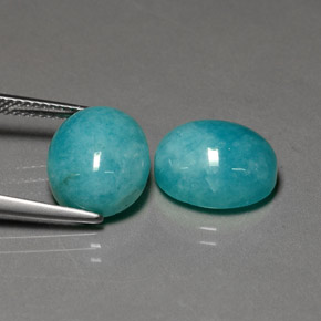 10.45 ct Blue Amazonite Stone, Natural Amazonite in Oval Cabochon Shape for Sale