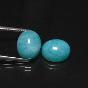 11.07 ct Blue Amazonite Stone, Natural Amazonite in Oval Cabochon Shape for Sale