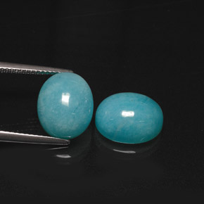 10.09 ct Blue Amazonite Stone, Natural Amazonite in Oval Cabochon Shape for Sale